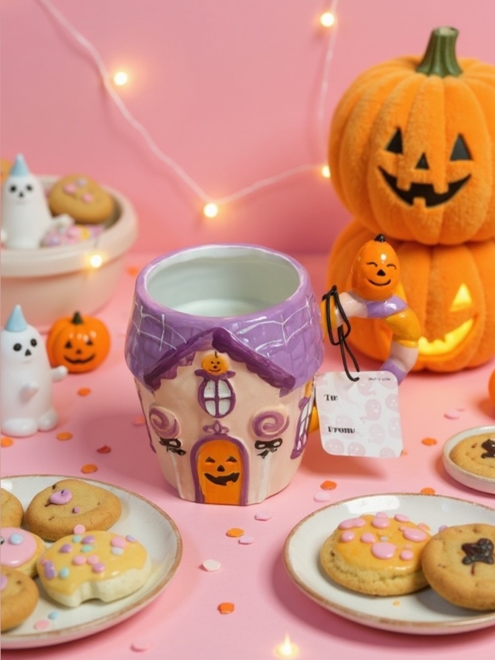 NWT Happy Hauntings Cute Whimsical Haunted House Mug Tik Tok Famous